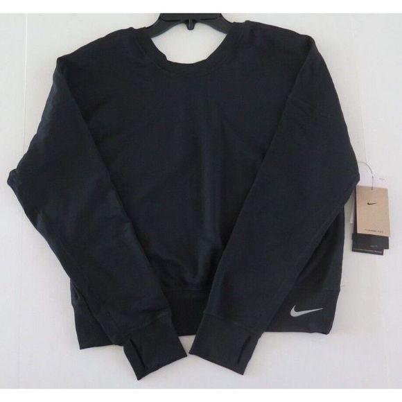 Nike DD6496 Women's Sz XL Black Therma-Fit Crewneck Reversible Running Top $90+ - Picture 6 of 9